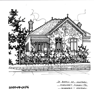 Drawing - Property Illustration, 24 Barton Street, Hawthorn, 1988