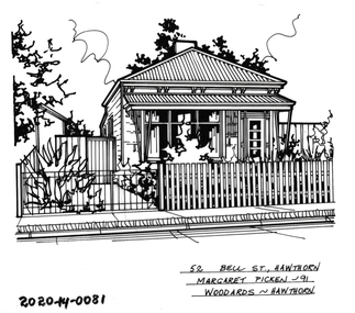 Drawing - Property Illustration, 52 Bell Street, Hawthorn, 1991