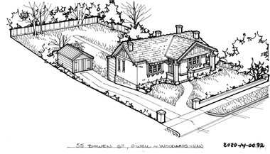 Drawing - Property Illustration, 55 Bowen Street, Hawthorn
