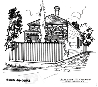 Drawing - Property Illustration, 4 Bowler Street, Hawthorn, 1987