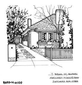 Drawing - Property Illustration, 7 Brook Street, Hawthorn, 2000