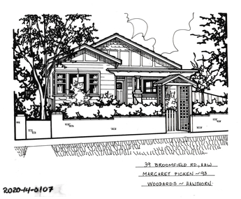Drawing - Property Illustration, 39 Broomfield Road, Hawthorn East, 1993