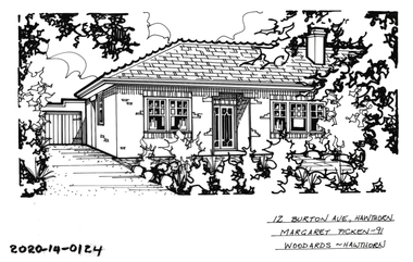 Drawing - Property Illustration, 12 Burton Avenue, Hawthorn, 1991