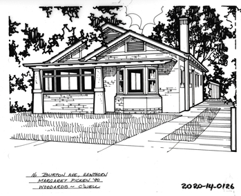 Drawing - Property Illustration, 16 Burton Avenue, Hawthorn