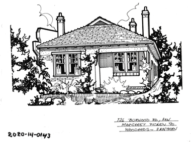 Drawing - Property Illustration, 726 Burwood Road, Hawthorn, 1990