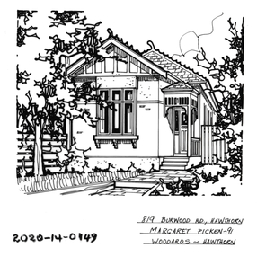 Drawing - Property Illustration, 819 Burwood Road, Hawthorn, 1991