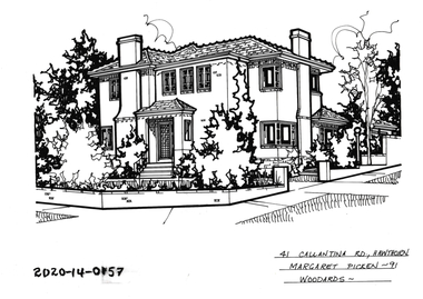 Drawing - Property Illustration, 41 Callantina Road, Hawthorn, 1991