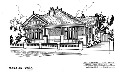 Drawing - Property Illustration, 30 Campbell Grove, Hawthorn East, 1989