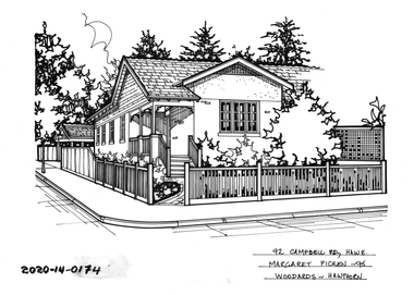 Drawing - Property Illustration, 92 Campbell Grove, Hawthorn East, 1995