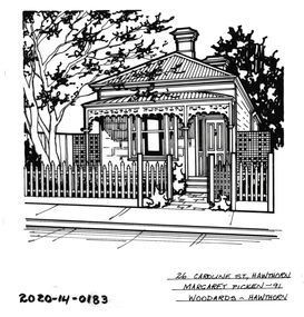 Drawing - Property Illustration, 26 Caroline Street, Hawthorn East, 1991