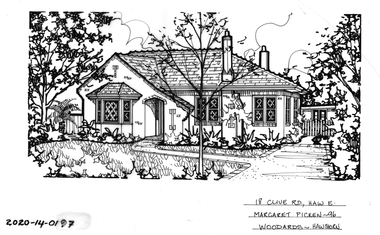 Drawing - Property Illustration, 18 Clive Road, Hawthorn East, 1996