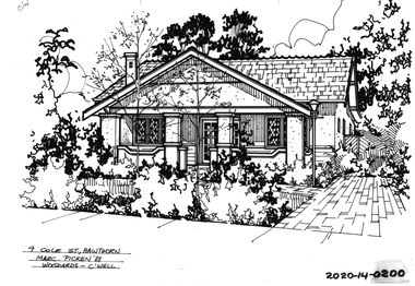 Drawing - Property Illustration, 9 Cole Street, Hawthorn East, 1988