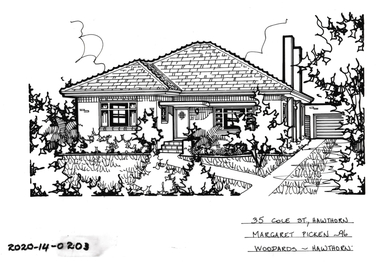 Drawing - Property Illustration, 35 Cole Street, Hawthorn East, 1996