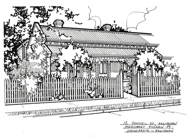 Drawing - Property Illustration, 12 Connell Street, Hawthorn, 1989