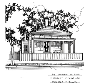 Drawing - Property Illustration, 34 Connell Street, Hawthorn, 1995