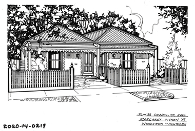 Drawing - Property Illustration, 36 & 38 Connell Street, Hawthorn, 1989