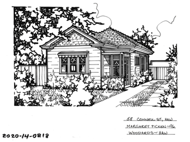 Drawing - Property Illustration, 58 Connell Street, Hawthorn, 1996