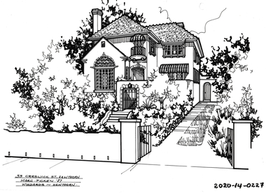 Drawing - Property Illustration, 33 Creswick Street, Hawthorn, 1987