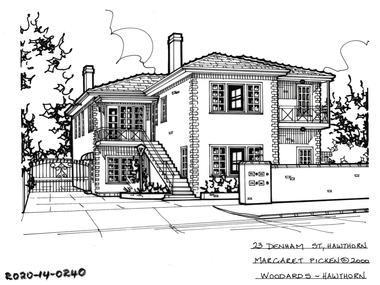Drawing - Property Illustration, 23 Denham Street, Hawthorn