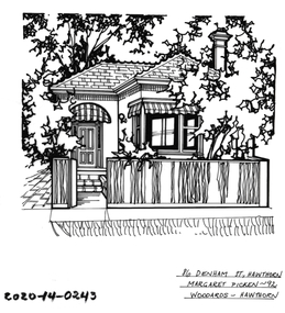 Drawing - Property Illustration, 86 Denham Street, Hawthorn, 1992
