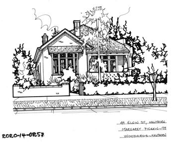Drawing - Property Illustration, 49 Elgin Street, Hawthorn, 1999