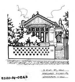 Drawing - Property Illustration, 3 Elm Street, Hawthorn, 1996