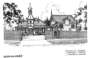 Drawing - Property Illustration, 35 Elm Street, Hawthorn