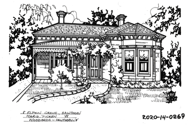 Drawing - Property Illustration, 8 Elphin Grove, Hawthorn, 1988
