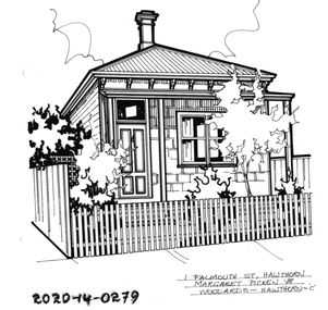 Drawing - Property Illustration, 1 Falmouth Street, Hawthorn, 1988