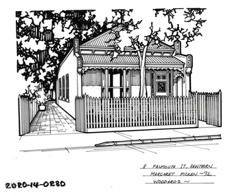 Drawing - Property Illustration, 8 Falmouth Street, Hawthorn, 1992