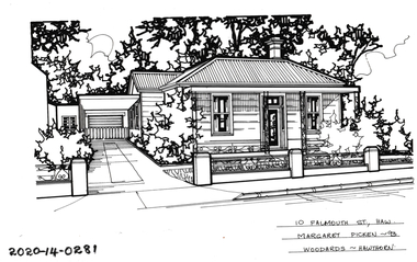 Drawing - Property Illustration, 10 Falmouth Street, Hawthorn, 1993