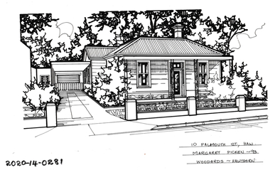 Drawing - Property Illustration, 10 Falmouth Street, Hawthorn