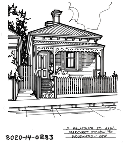 Drawing - Property Illustration, 11 Falmouth Street, Hawthorn