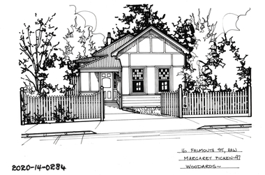 Drawing - Property Illustration, 16 Falmouth Street, Hawthorn, 1997