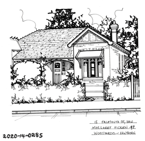 Drawing - Property Illustration, 18 Falmouth Street, Hawthorn, 1998