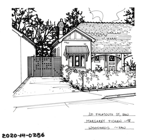 Drawing - Property Illustration, 20 Falmouth Street, Hawthorn, 1998
