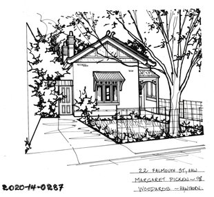 Drawing - Property Illustration, 22 Falmouth Street, Hawthorn, 1998