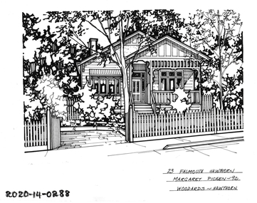 Drawing - Property Illustration, 23 Falmouth Street, Hawthorn, 1992