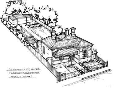 Drawing - Property Illustration, 26 Falmouth Street, Hawthorn, 2000