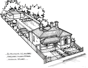 Drawing - Property Illustration, 26 Falmouth Street, Hawthorn