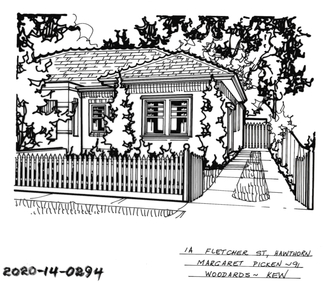 Drawing - Property Illustration, 1A Fletcher Street, Hawthorn East, 1991