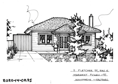 Drawing - Property Illustration, 11 Fletcher Street, Hawthorn East