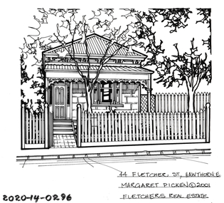 Drawing - Property Illustration, 44 Fletcher Street, Hawthorn East, 2001