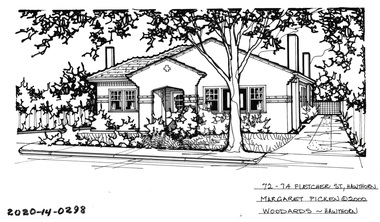 Drawing - Property Illustration, 72-74 Fletcher Street, Hawthorn East