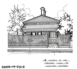 Drawing - Property Illustration, 14 Gillman Street, Hawthorn East, 1993