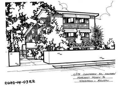 Drawing - Property Illustration, 11/ 578 Glenferrie Road, Hawthorn, 1990