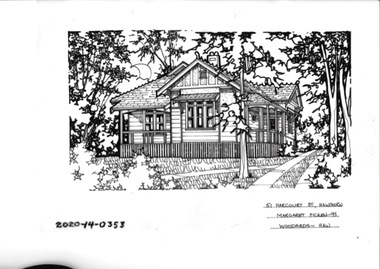 Drawing - Property Illustration, 51 Harcourt Street, Hawthorn East