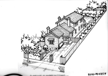 Drawing - Property Illustration, 116 Harcourt Street, Hawthorn East, 1993