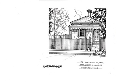 Drawing - Property Illustration, 26 Henrietta Street, Hawthorn, 1993