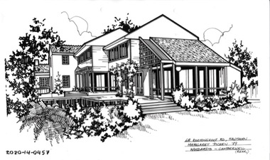 Drawing - Property Illustration, 68 Kooyongkoot Road, Hawthorn (Rear)